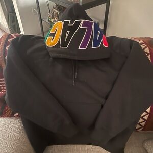 PALACE Spell Out Chenille Hoodie XL Black